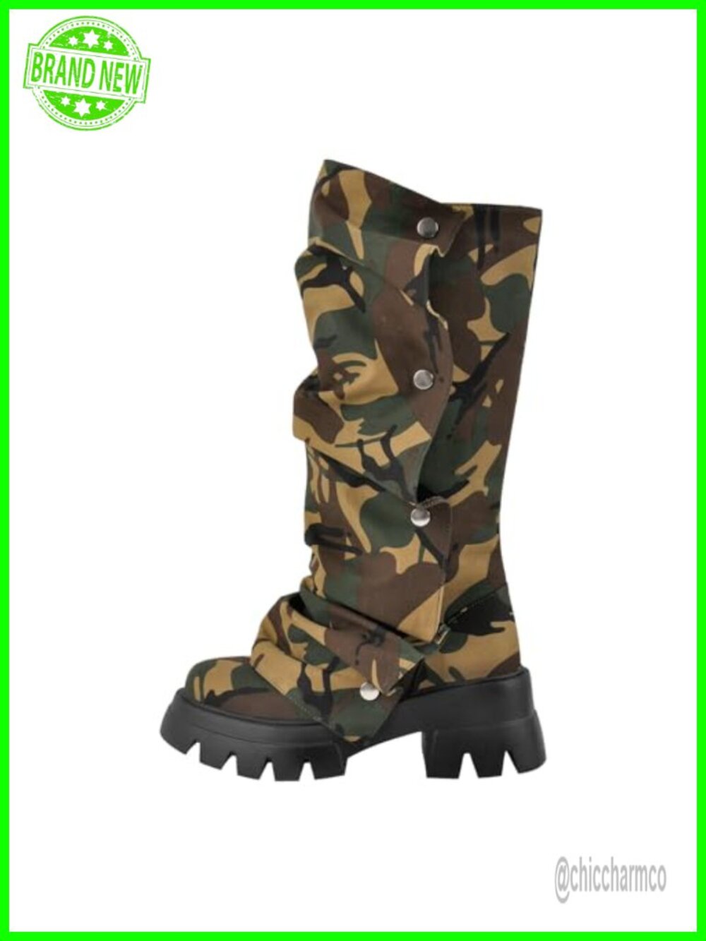 Women's Platform Mid Calf Boots Fold Over Block Heel Pull On